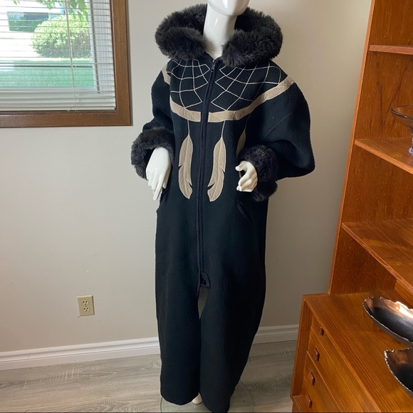 linda lumdstrom Jackets & Blazers - Linda Lundstrom La Parka Wool Coat Faux Fur Trim Hood As Is, see description